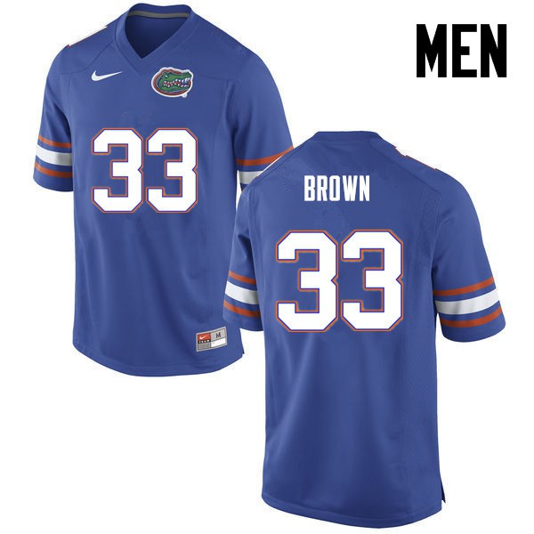 Florida Gators Men #33 Mack Brown College Football Blue